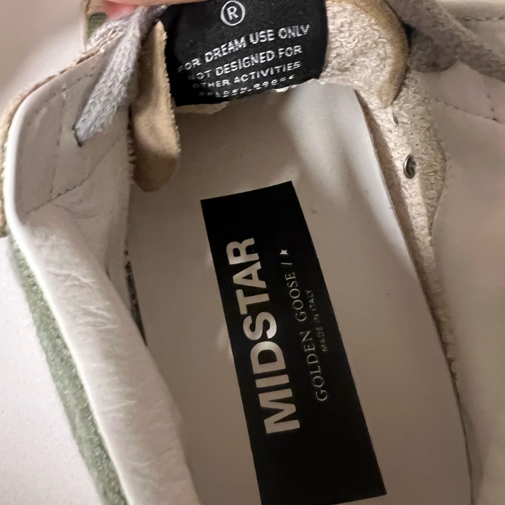 Golden Goose Mid Star Sneakers in White and Green - Picture 3 of 10